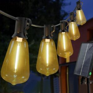 ST38 E12 Outdoor LED String Lights – Dimmable Waterproof Christmas Solar Lamps for Garden & Holiday Decor