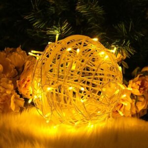 Romantic 40CM PVC Rattan Ball Lights – IP44 Decorative Street Lighting for Christmas, Outdoor & Holiday Decoration