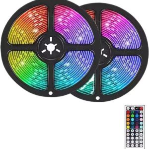 12V Flexible RGB LED Strip Light – APP & WiFi Smart Control, 5050/2835 COB, 15m, Waterproof Options
