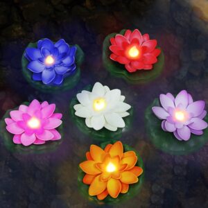 LED Lotus Floating Tea Light Flower with Water Sensor – Mix Color Decoration for Pooja, Weddings & Festivals