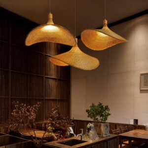 MILAAN Woven Pendant Ceiling Light | 60cm Rattan Hanging Lamp for Kitchen, Hall, Office & Study