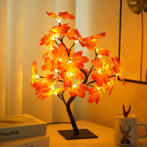 Factory 24LED Maple Leaf Tabletop Tree Lights – Fairy Spirit Night Light, Battery/USB Operated, Indoor Bedroom & Home Decoration