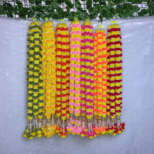 3-Foot Traditional Plastic Garland – Vertical Leaf Pattern for Weddings & Diwali