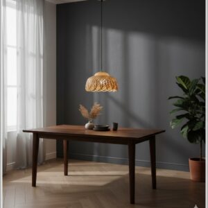 The Bamboo Move Flower Chandelier | Handmade Bamboo Pendant Ceiling Light Shade – Beige, Yellow & Gold